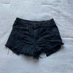 American eagle black denim shorts size 2
